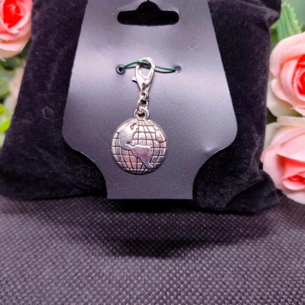 World Earth Lobster Claw Clasp Clip on Charm Zipper Pull